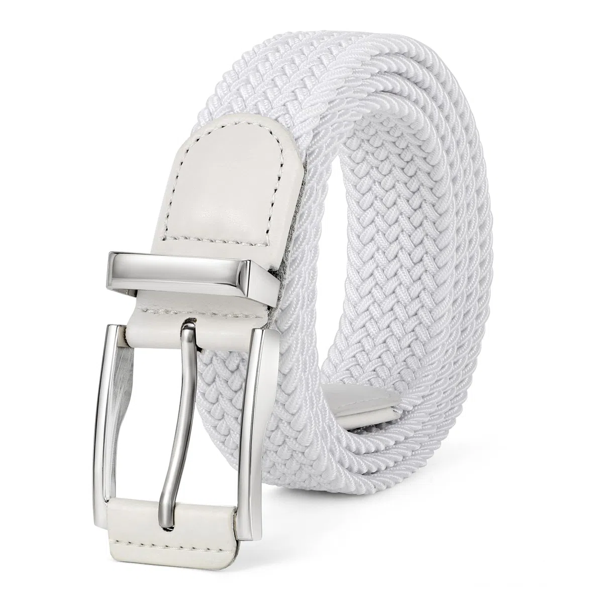 JASGOOD Cintura elastica intrecciata da uomo, cintura in tessuto elastico per jeans, pantaloni, 3,5 cm, casual, da uomo, donna, cintura da golf, confezione regalo
