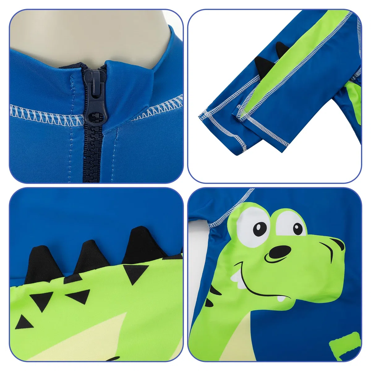 1-7 Anni Costum da Bagno Intero con Cappello da Sole per Bimbo Bimba UV Costume Piscina Bambino Bambnina Chiusura Zip