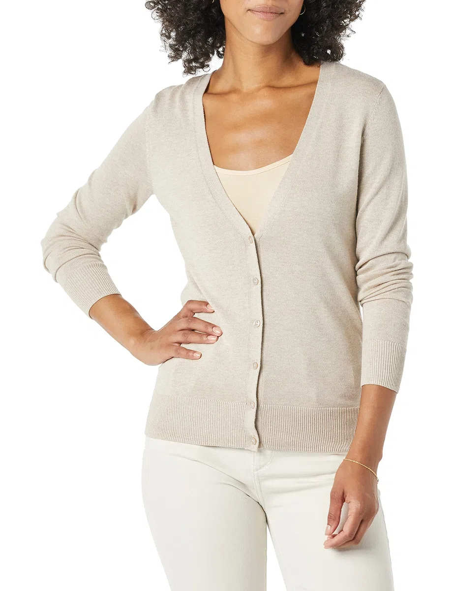 Amazon Essentials Felpa Cardigan Leggera Donna
