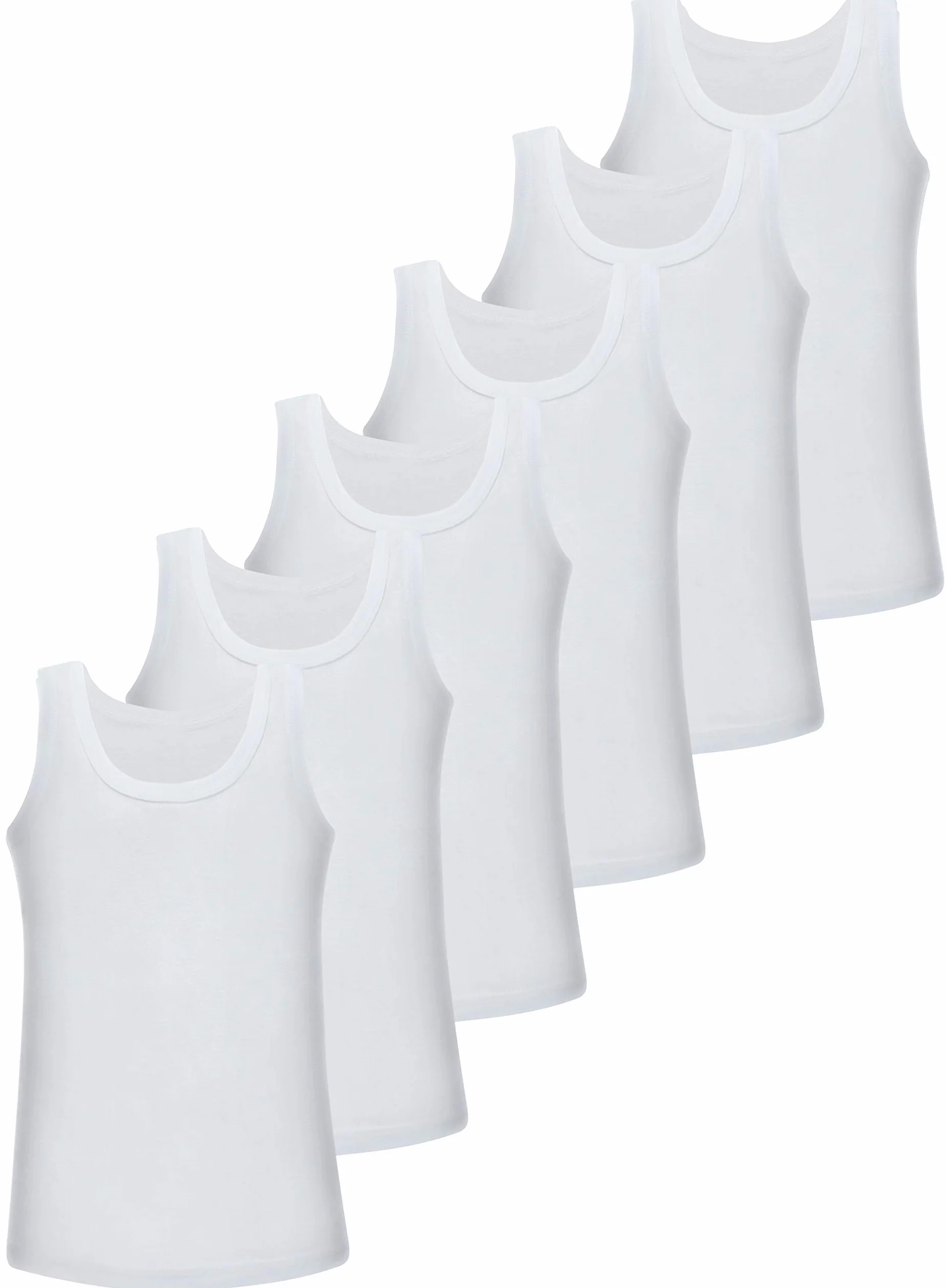 LOREZA ® 6 Canottiere da Bambino in 100% Cotone- Basics - 2-15 Anni