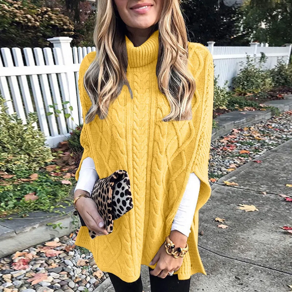 IQYU Giallo ocra da donna più recente 2022 Lady Long Sleeves Plus Size Dress High Neck Sweater Premaman Hoodie
