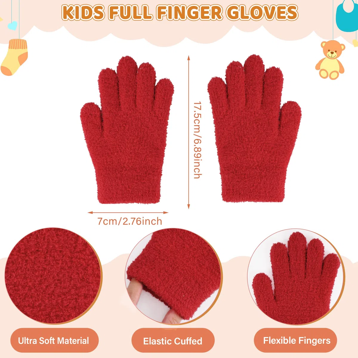 ZASFOU Bambini Cappello Invernale Sciarpa Guanti Set Microfibra Berretto Cappelli in Maglia Scaldacollo Guanto per 4 5 6 7 8 Anni Ragazzo Ragazza Regalo