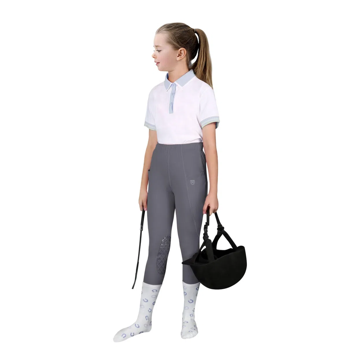 Harrison Howard Pantaloni da equitazione per bambini, con toppa al ginocchio, pantaloni da equitazione
