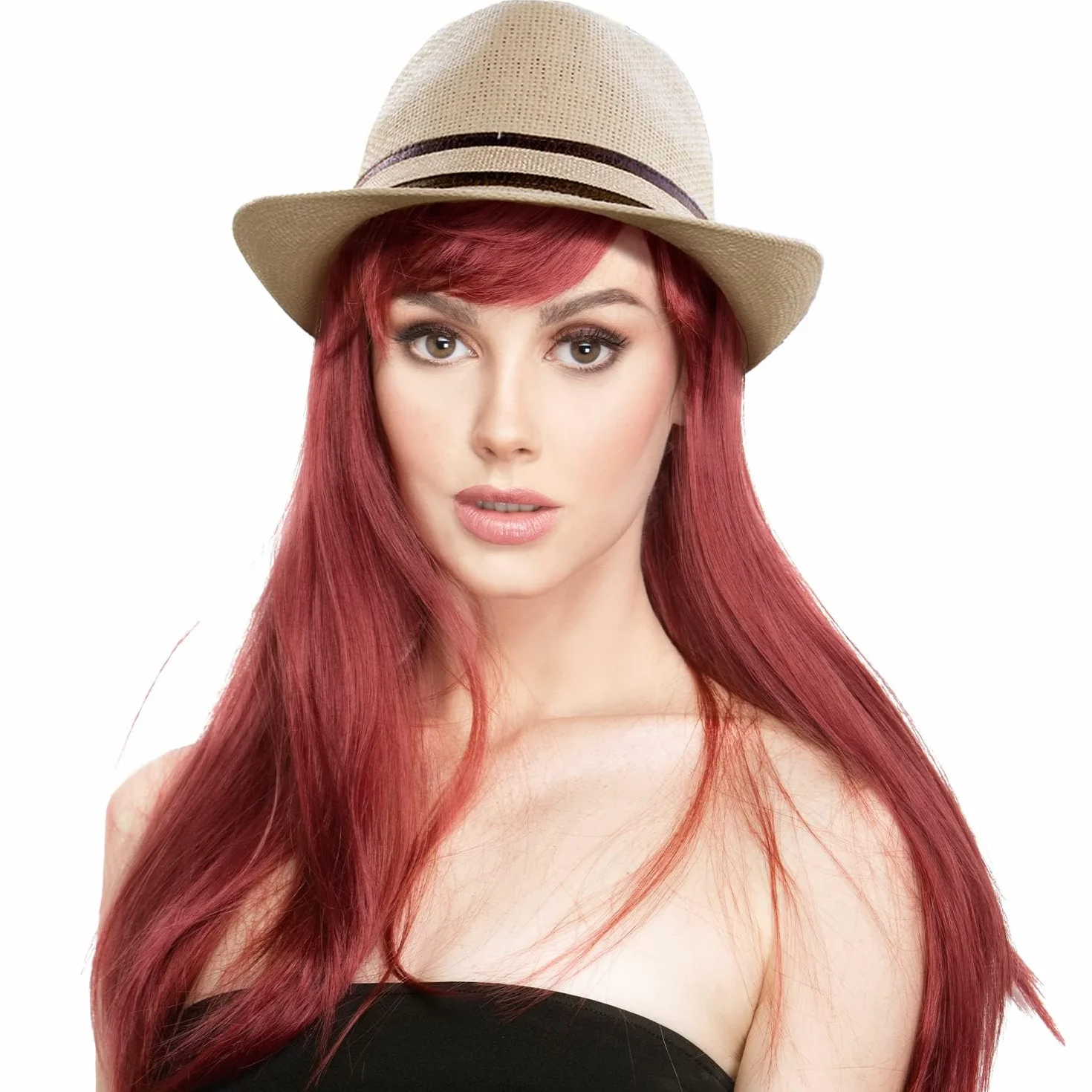 Cappello Paglia Uomo Donna Fedora Borsalino Trilby Berretto Panama Estate Spiaggia ala Corta Moda Unisex