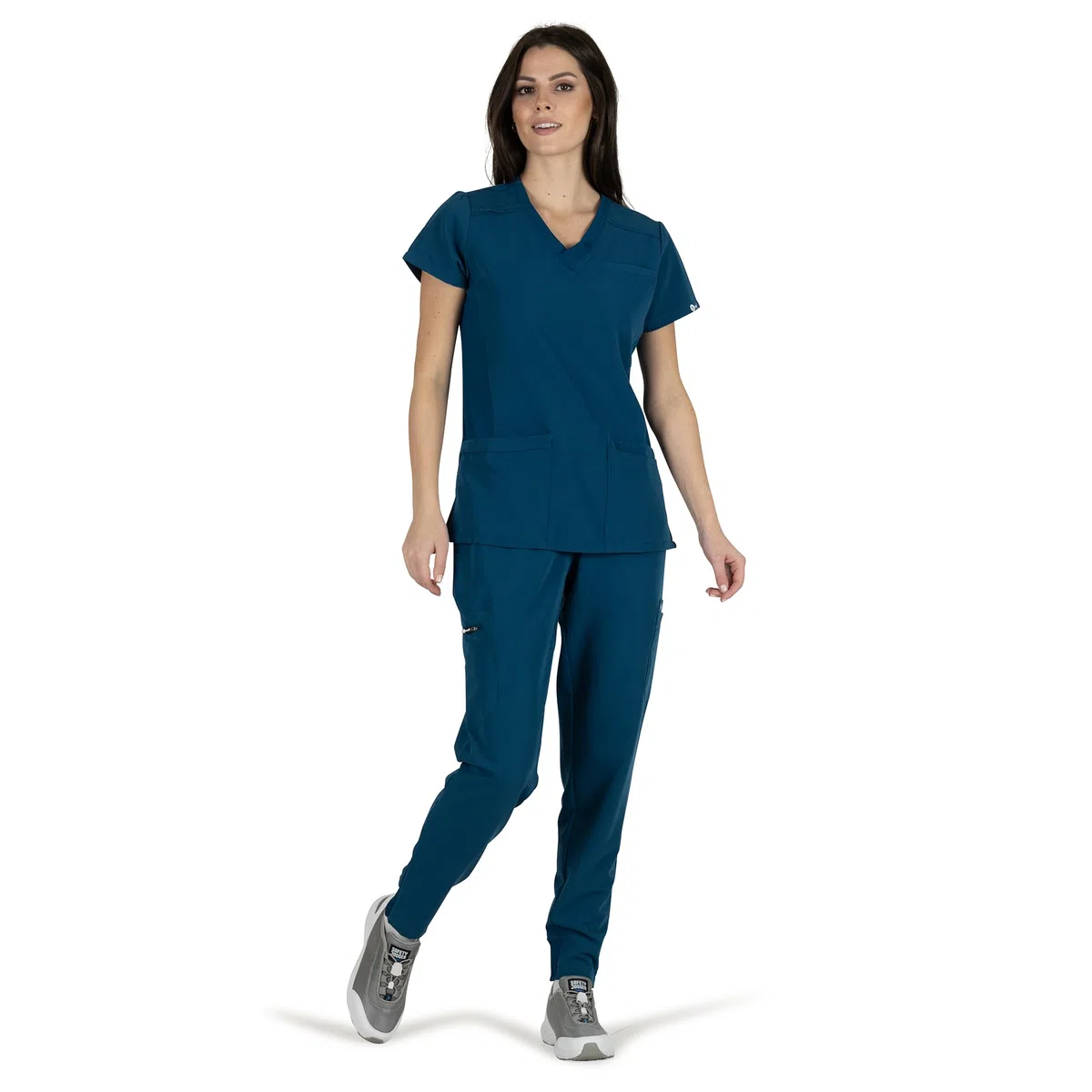 B-well Julia Casacca Medico Donna Divisa Sanitaria Uniforme Infermiera Maniche Corte Spandex
