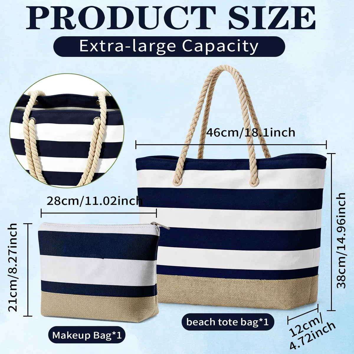 GEEKEO Borsa da spiaggia, grande borsa da spiaggia da donna, impermeabile e resistente alla sabbia, con chiusura lampo, borsa da spiaggia per la famiglia, borsa per la spesa per donne, spiaggia