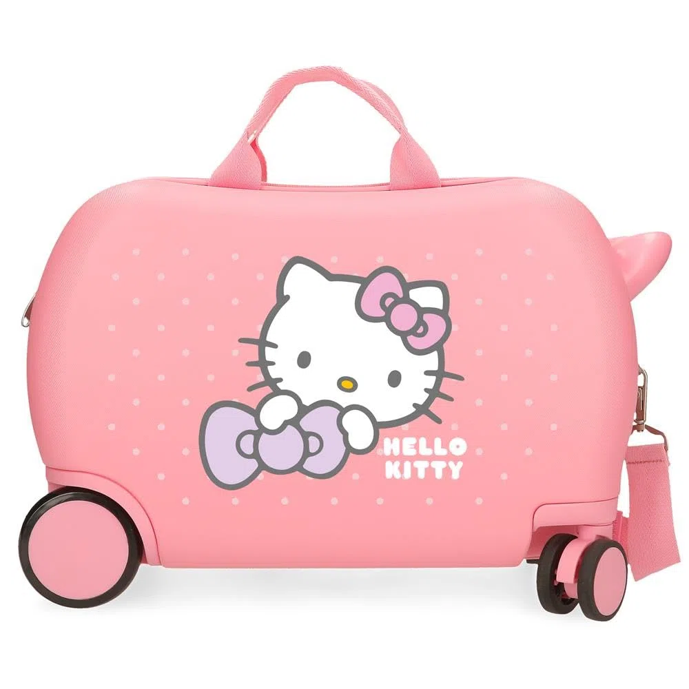 Hello Kitty My Favourite Bow, valigia cabina, valigia per bambini, realizzata in ABS, quattro ruote doppie a rotazione multidirezionale, pratica interna con due scomparti elastici in gomma., Rosa, 31