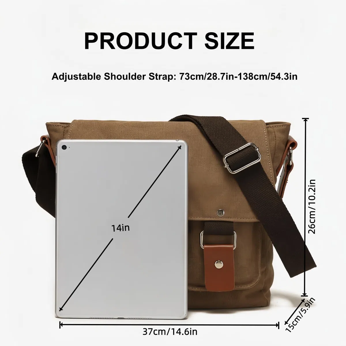 flintronic Borsa Messenger Unisex, Borsa Tracolla in Tela, Casuale Borselli da Uomo, Tasche Multiple e Grande Capacità, per Viaggi All'aperto, Pendolari, Lavoro