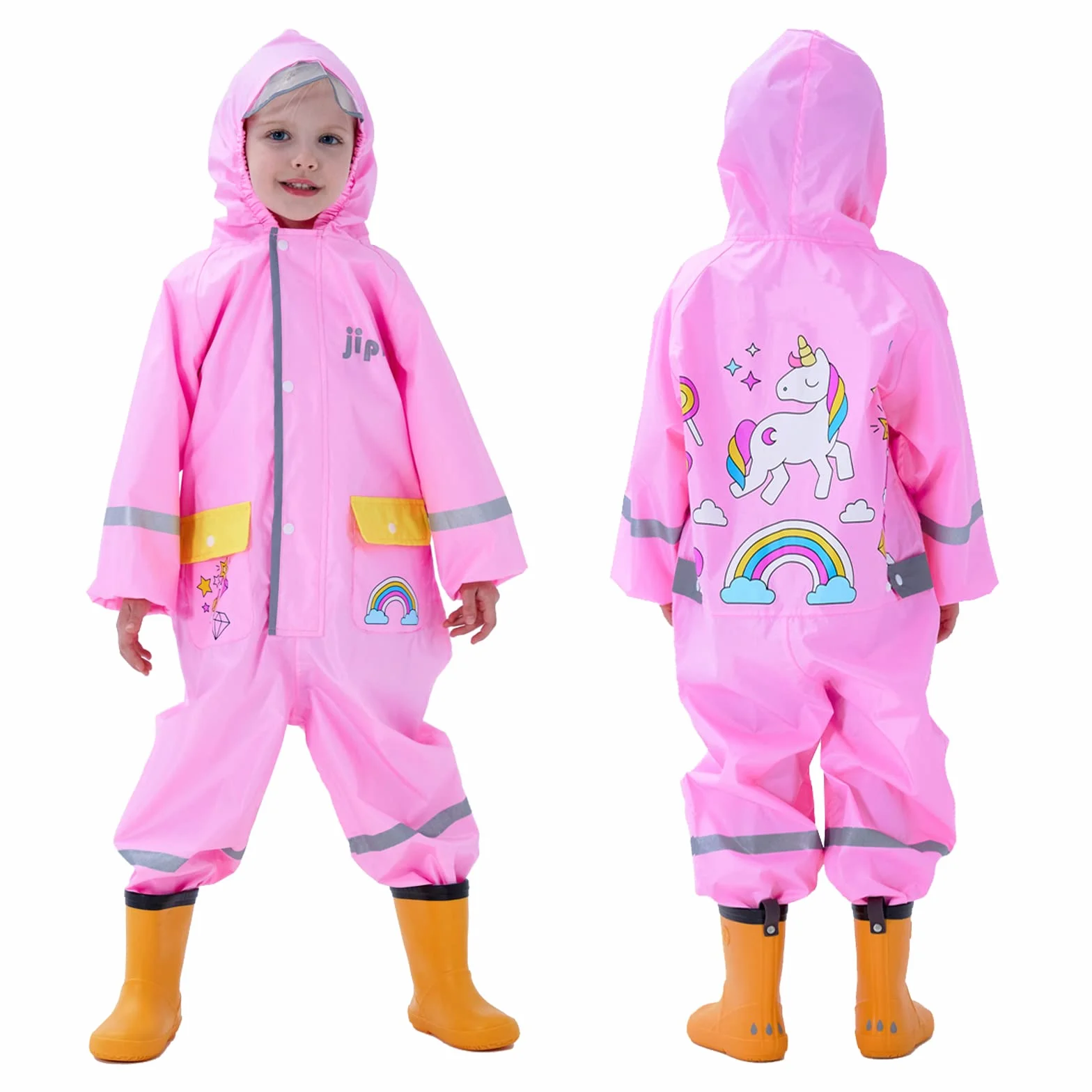 Bambini Impermeabile Ragazzo Tuta da Pioggia Antipioggia con Cappuccio Bambino Bambina Giacca Impermeabili Tute Portatile Sportivo Jogging Unisex Bimba Ragazza Ragazze 1 2 3 4 5 9 7 8 Anni