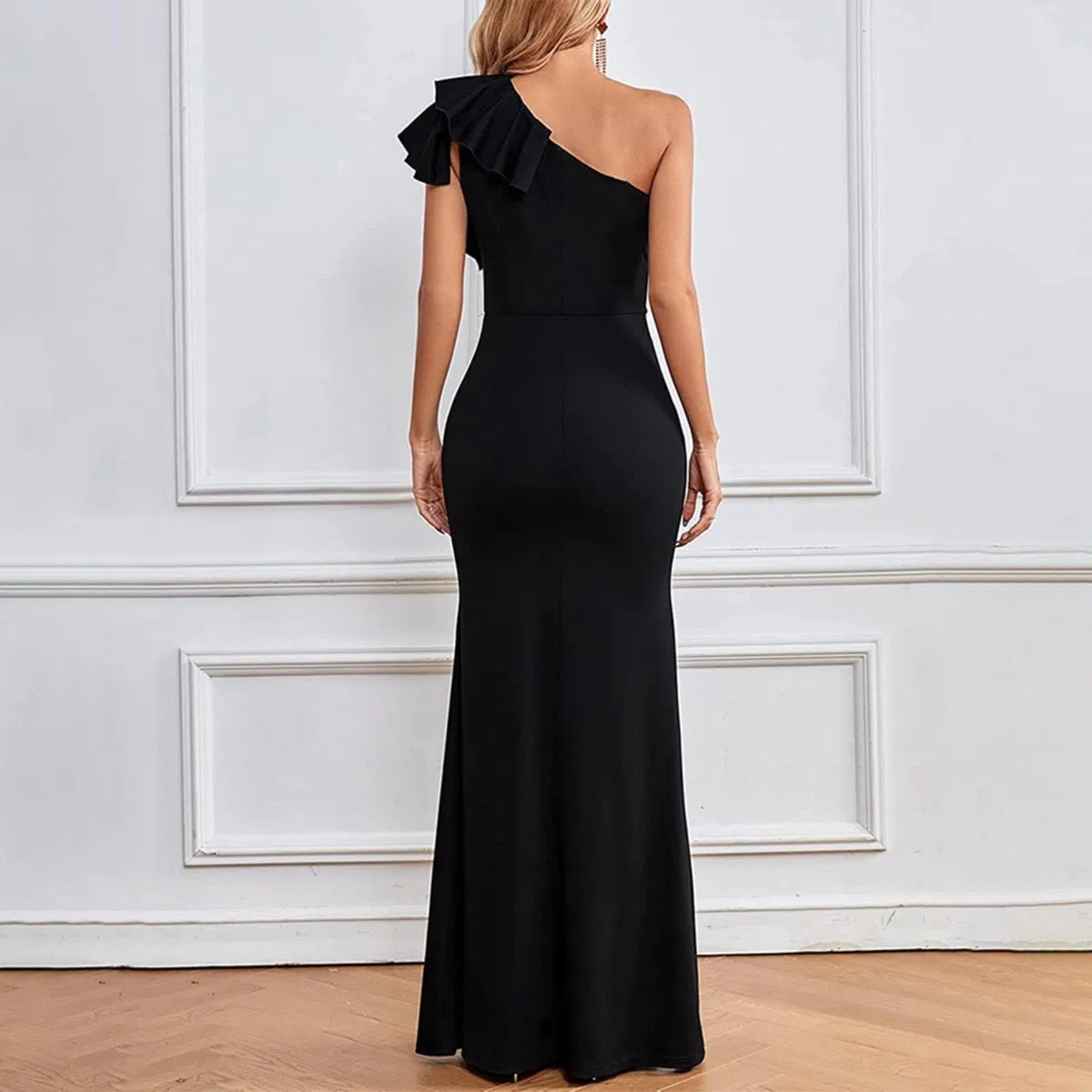 Abito da Donna Lunghi Vintage Curvy Cerimonia Abito da Donna da Sera Ruffled Senza Manica Y2K Festa Eleganti Classico Cocktail Party Abiti Donna Primavera 2023