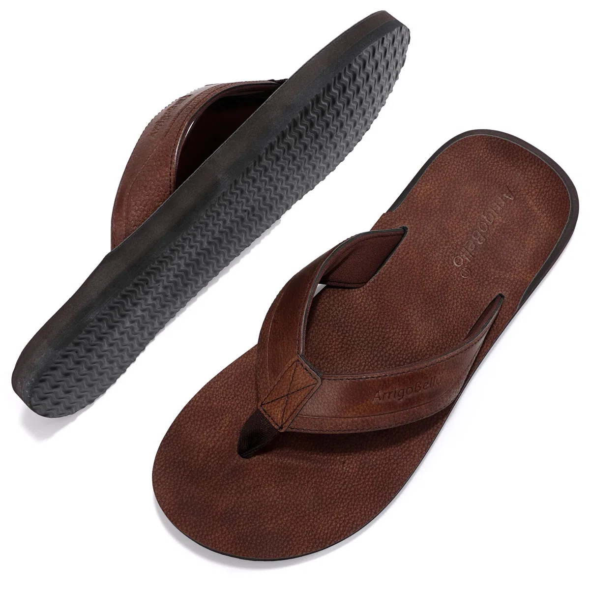 ARRIGO BELLO Infradito Uomo Pelle Ciabatte Eleganti Estive Sandali Mare Piscina Spiaggia Antiscivolo Cuoio Flip Flops Taglia 41-46
