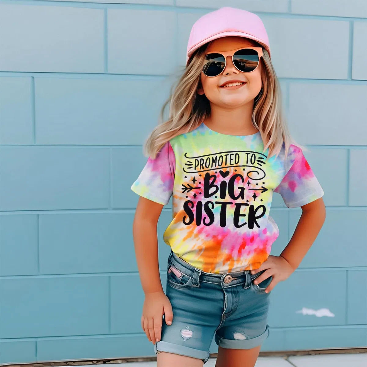 Big Sister - Maglietta per bambini con annuncio per ragazze, top estivo, a maniche corte, per bambini, in cotone, per fratelli