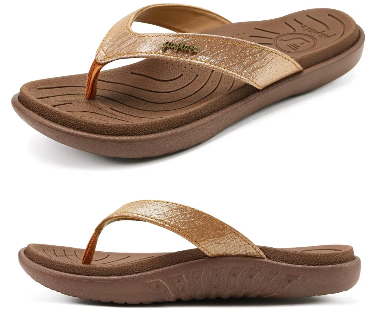 jiajiale Infradito Donna Moda Ortopediche Estive Comode Pelle Supporto Arco Plantare Flip Flop Doccia Spiaggia Piscina Aperte Mare Leggere Eleganti Ciabatte Antiscivolo Gomma Suole