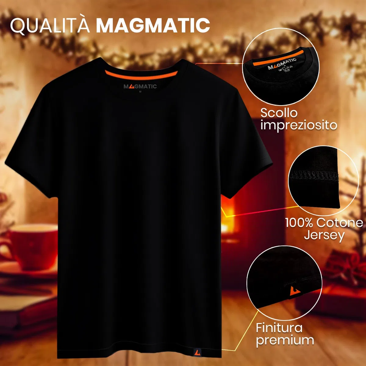 Magmatic - Maglietta, per Uomo Unisex, Collezione Pin-Up T-Shirt Nera Premium 100% Cotone, Vintage, Glamour, Sexy, Pin Up Girl, Moda, retrò, Glamour, Fumetti, Supereroi