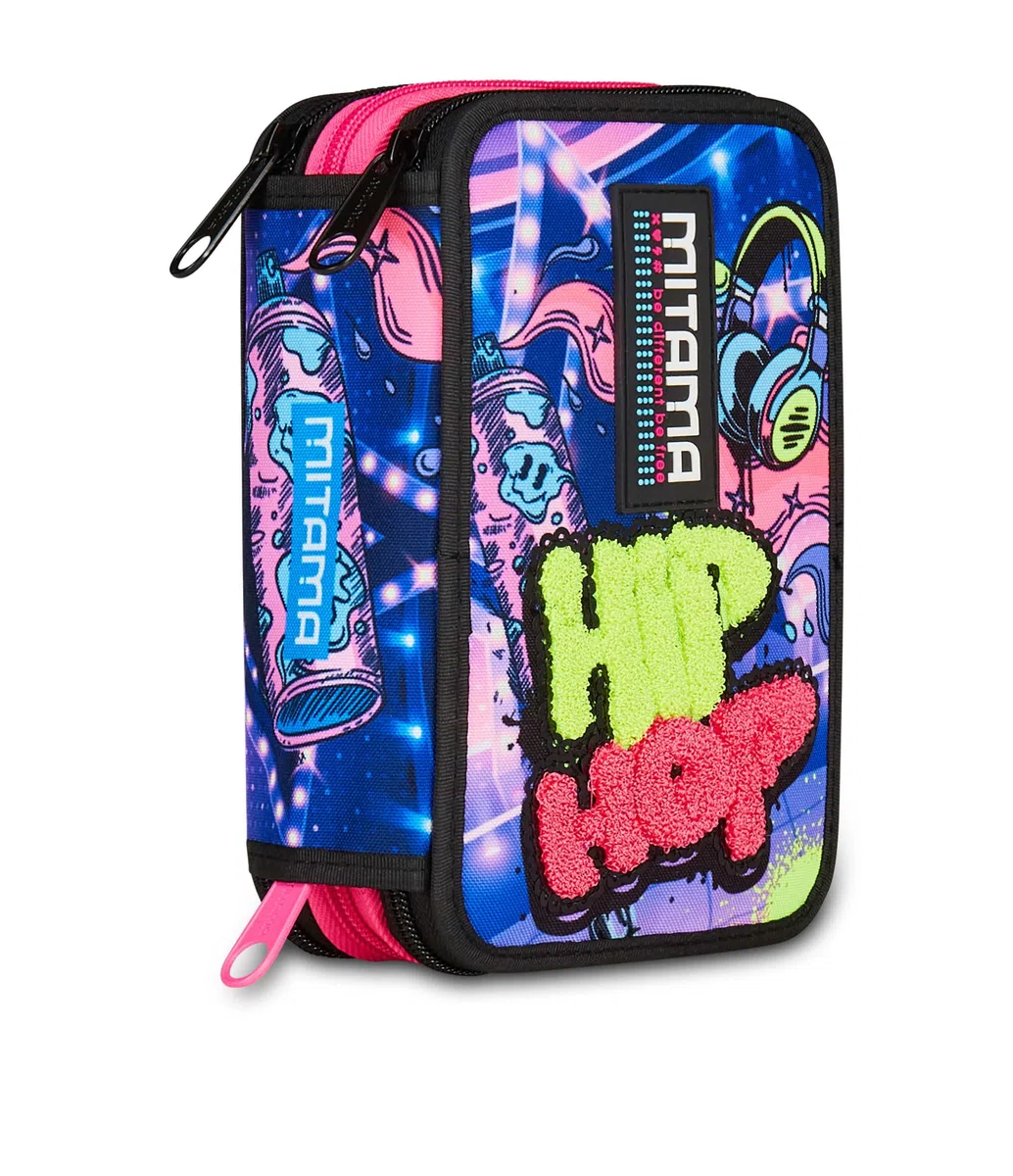 Mitama Astuccio Scuola 3 Scomparti, SUPER TRIPLO MUSIC POP, Contenuto 47 pz, Completo di Matite, Pennarelli, Portapenne Scuola Elementare Bambina