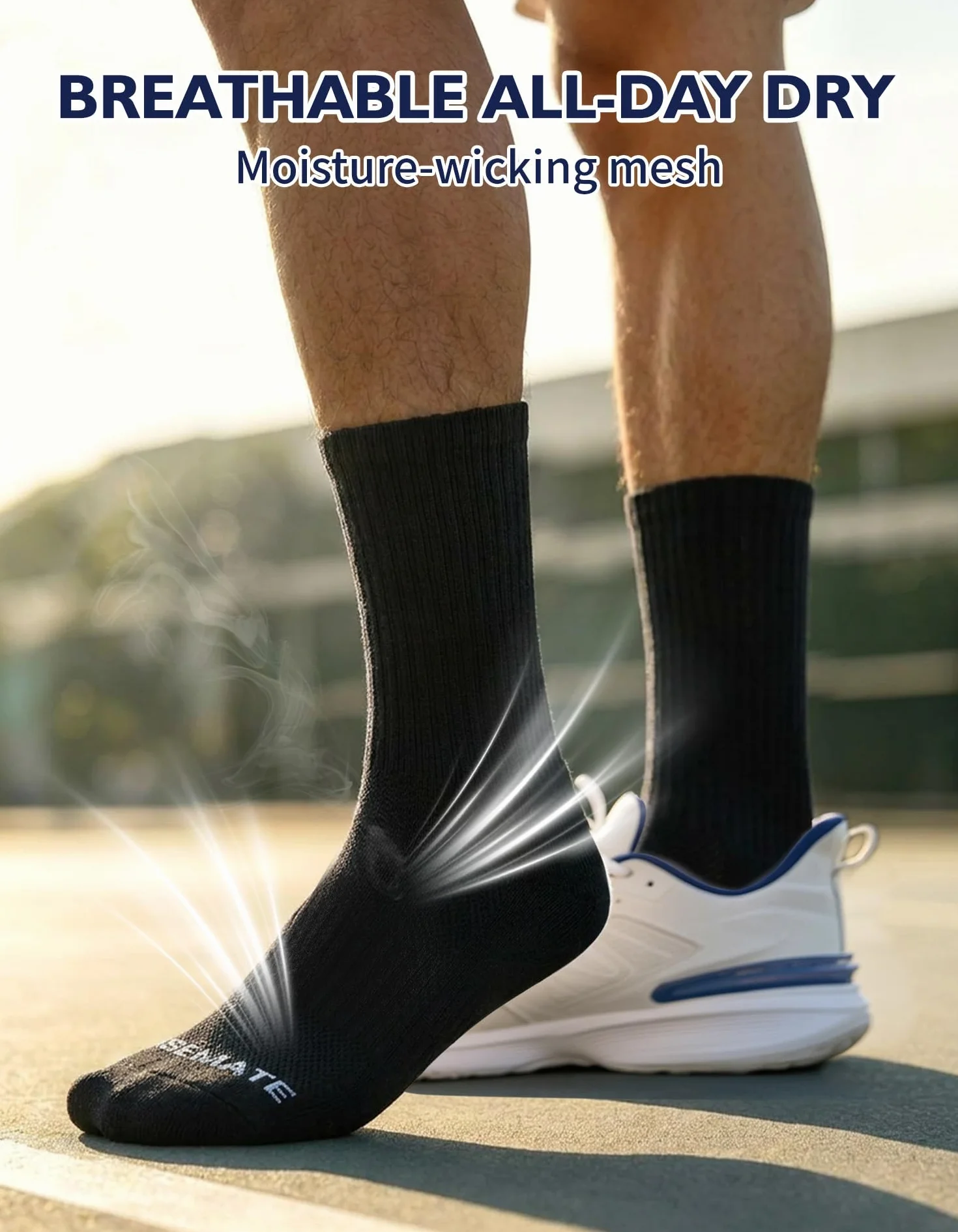 CLOSEMATE Calzini Uomo Sportivi Cuscinetto Set 6 Paia Cotone Traspiranti Comodi Per Corsa Allenamento Palestra
