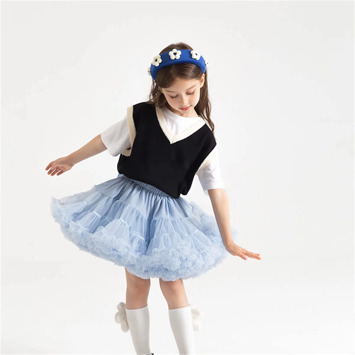 Infant Baby Girl's Fluffy Tutu Skirt Toddler Tulle Birthday Party Tiered Princess Tutu Pettiskirt