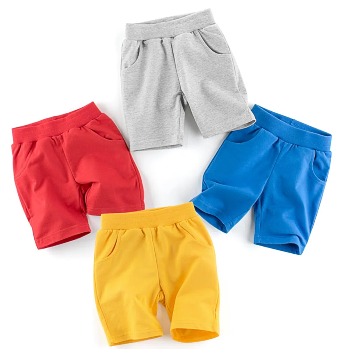 Coddkre Pantaloncini Bambino Pantaloncini Ragazzo Corti in Cotone Vita Elasticizzata, 2 Tasche, Pacco da 3