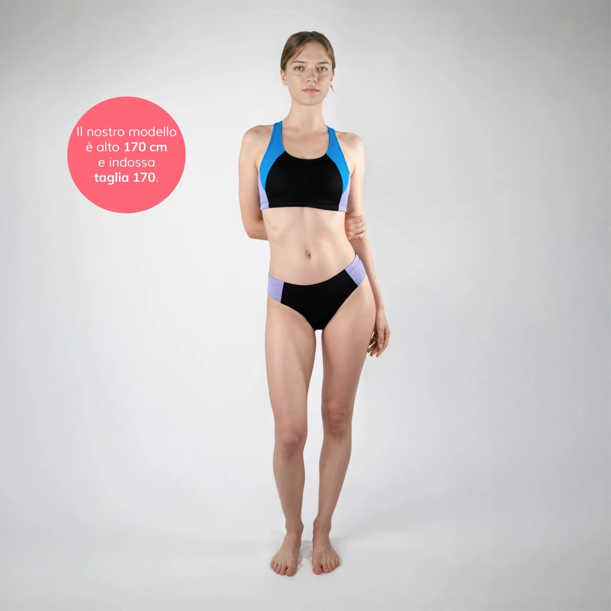 MYLILY Top Bikini Ragazze & Adolescenti | Top Sportivo con Coppe Estraibili | Schiena Racerback con Spalline Larghe | Piscina & Mare | Top Bikini Donna | Oeko-Tex, Vegano