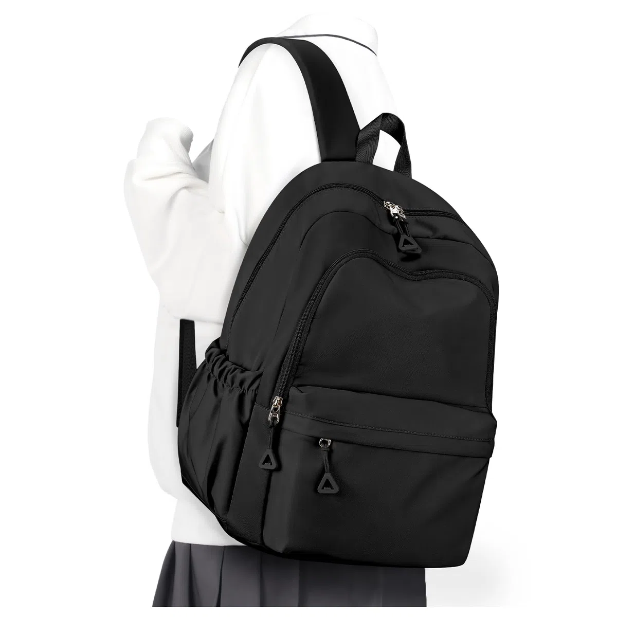 winspansy Zaino Scuola per Ragazzi e Ragazze Adolescenti, Zaino Leggero Impermeabile per Scuola, Uomo Donna, Zaini Casual da Giorno -Nero