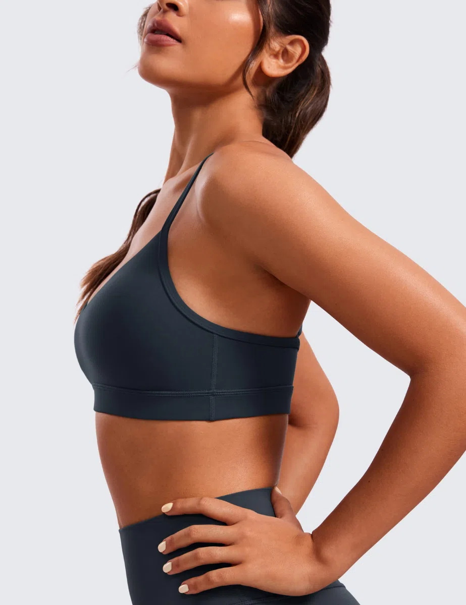 CRZ YOGA Butterluxe V Collo Gli Sport Reggiseni per Donne Regolabile Imbottito Yoga Reggiseno