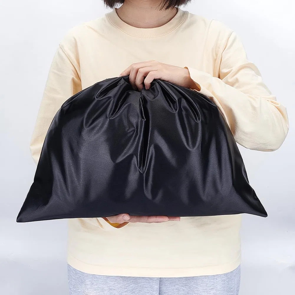 NBEADS 12 pz Sacchetti per La Polvere per Borse, Borse Portaoggetti In Finta Seta Borsa Da Viaggio Portatili In Tessuto con Coulisse per Scarpe, Stivali, 39.7x50 cm, Nero