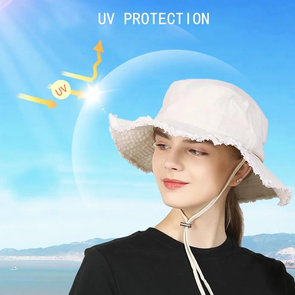 Cappello da sole da donna da uomo, cappello anti UV UPF 50+ estate cappello a secchiello pieghevole cappello da pescatore a tesa larga berretto visiera capelina spiaggia cappello giungla