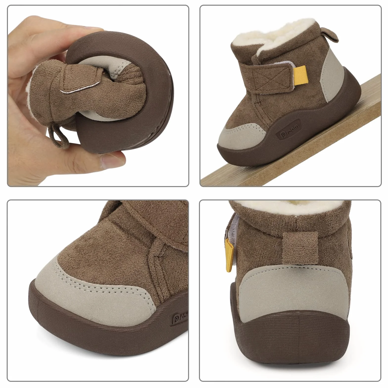 MASOCIO Stivaletti Neonato Neonata Invernali Scarpe Babbucce Bimbo con Suole Gomma Antiscivolo Taglia 18-23 EU