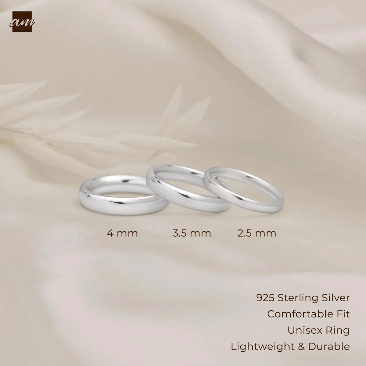 Amberta Anello a Fascia in Argento Sterling 925 per Donna