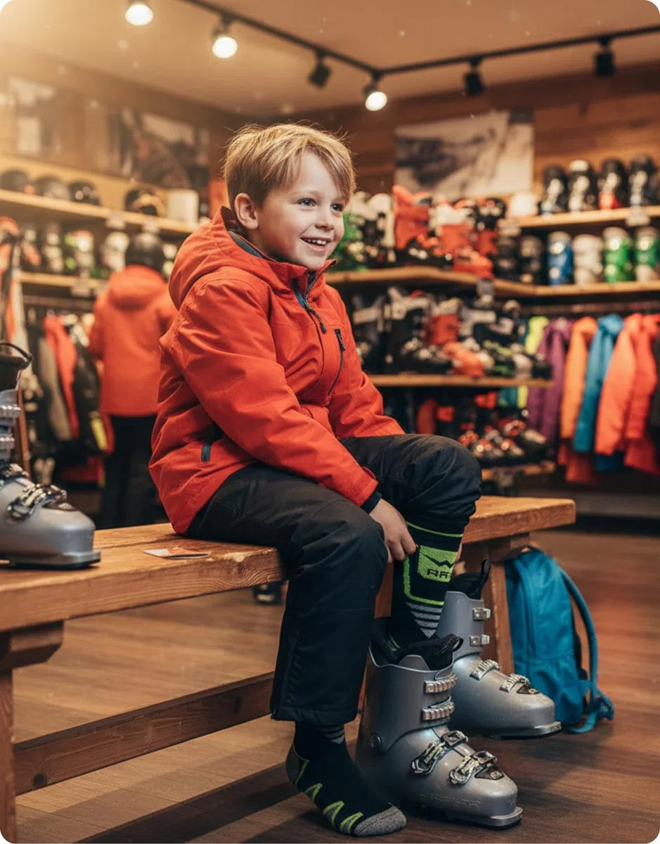 PRS Calze da Sci Uomo Termiche, Calze Bambino Ragazzo da Sci Termiche, Confortevoli, Ergonomiche, Termocotone, Calza da Montagna e Snowboard, 2 Paia Nero