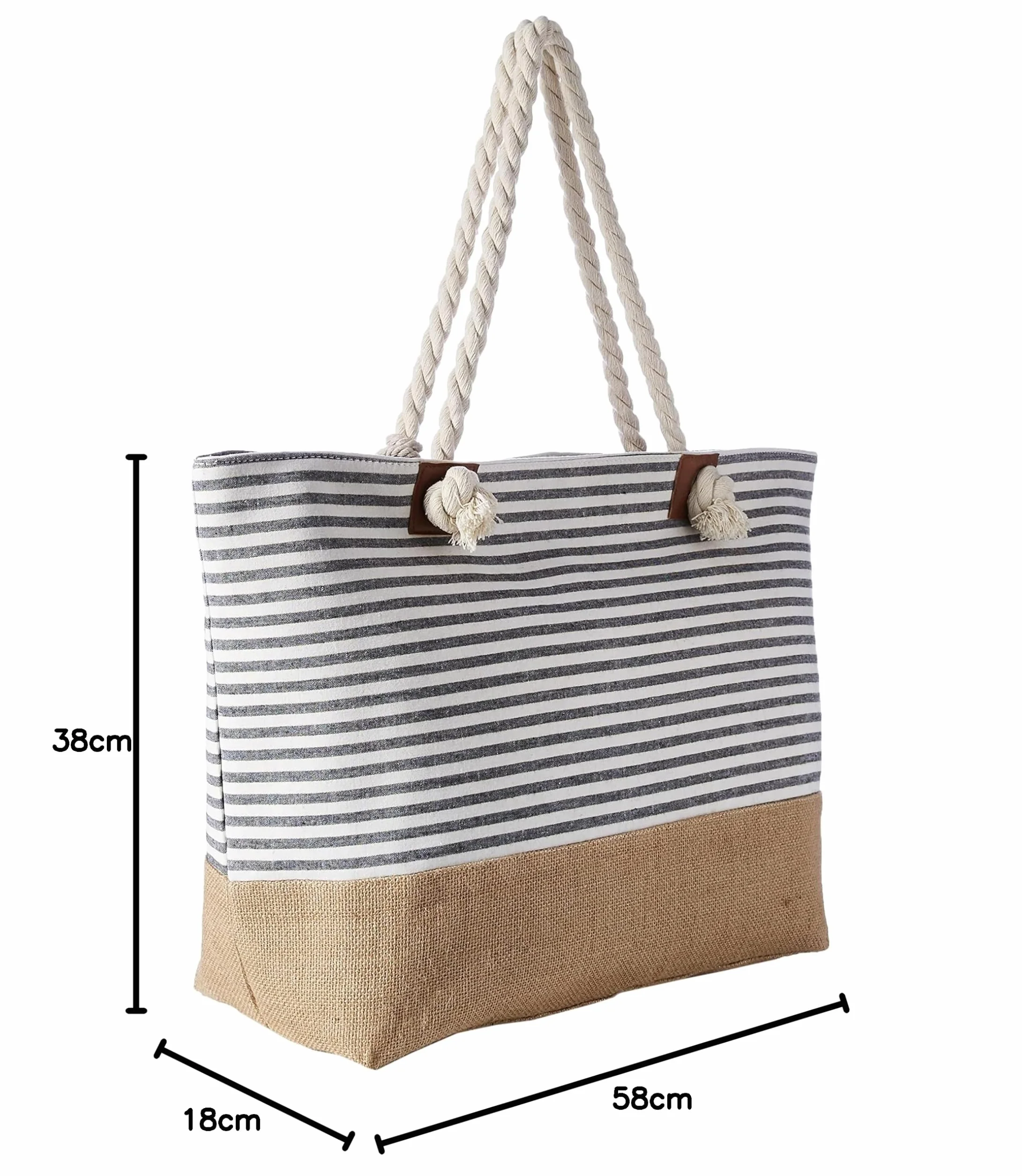 DonDon Grande borsa da spiaggia idrorepellente con cerniera