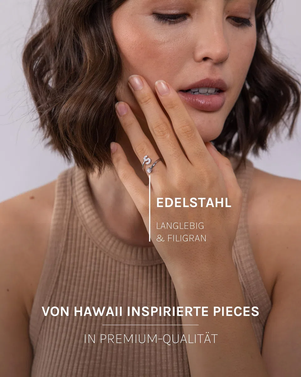 Purelei® Anello con lettere – Anello da donna in acciaio inox durevole – Anelli impermeabili – Anelli regolabili dalla taglia 50 alla 60 – Gioielli alla moda per il tuo look personalizzato