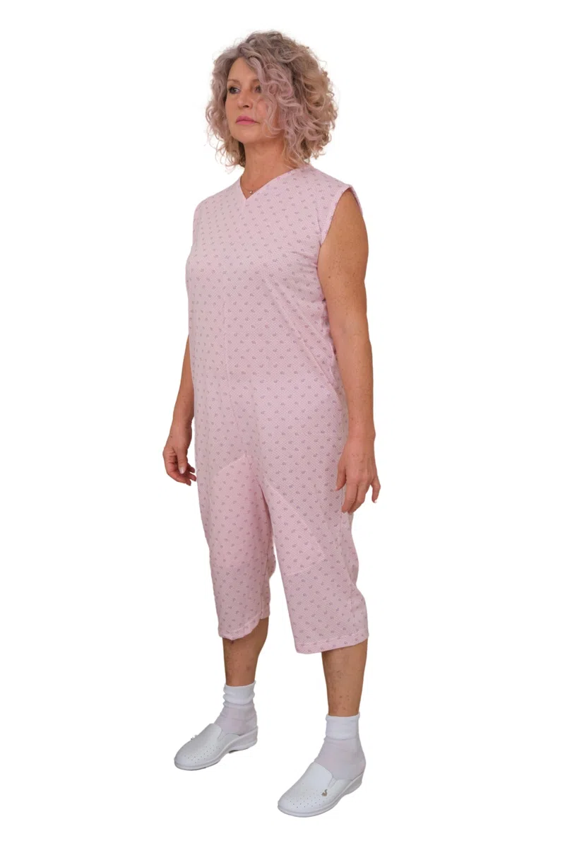 FERRUCCI COMFORT Pigiama Sanitario tutone Smanicato Estivo con Pantalone Corto - 9008/7 - Adatto agli Anziani - Realizzato in Italia