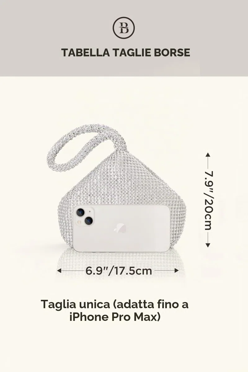 BABEYOND Pochette Donna Argento Strass Clutch Cerimonia Borsetta da Sera Elegante Borsa per Matrimonio Party Sposa