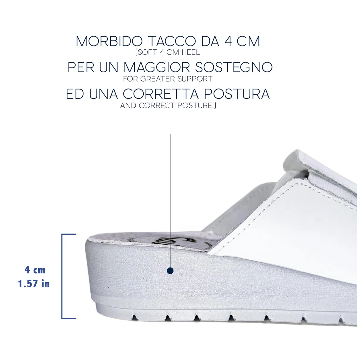 Ciabatte Sanitarie Anatomiche da Donna Pantofole in Vera Pelle Scarpe Ortopediche con Elastico Regolabile Zoccoli Made in Italy