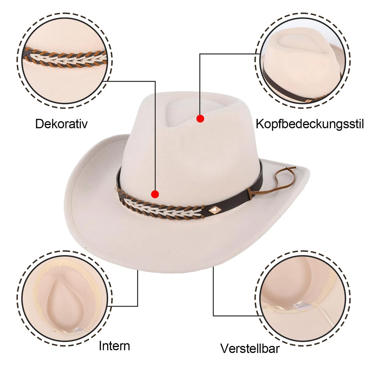 Classico cappello da cowboy, universale, da cowboy occidentale, per uomini e donne, adatto per campeggio, giardinaggio, vacanza, morbido ed elegante cappello da cowboy