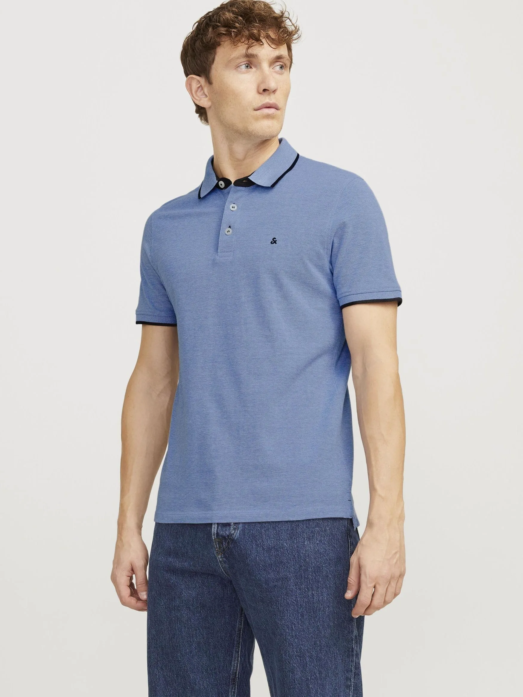 JACK & JONES Polo Plain Shirt Collar Polo