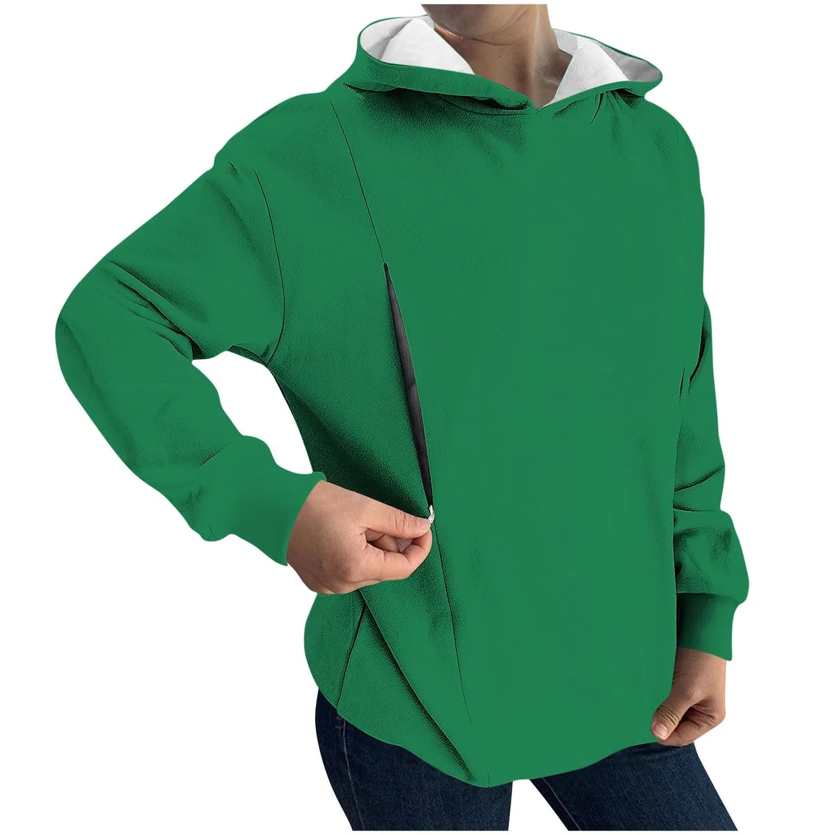 HAOLEI Incinta Allattamento Felpa Donna Manica Lunga Allattamento Camicia maternità Moda Maglione Caldo per L'Allattamento al Seno Top Allattamenti in Pile Felpa Premaman Loungewear al Seno