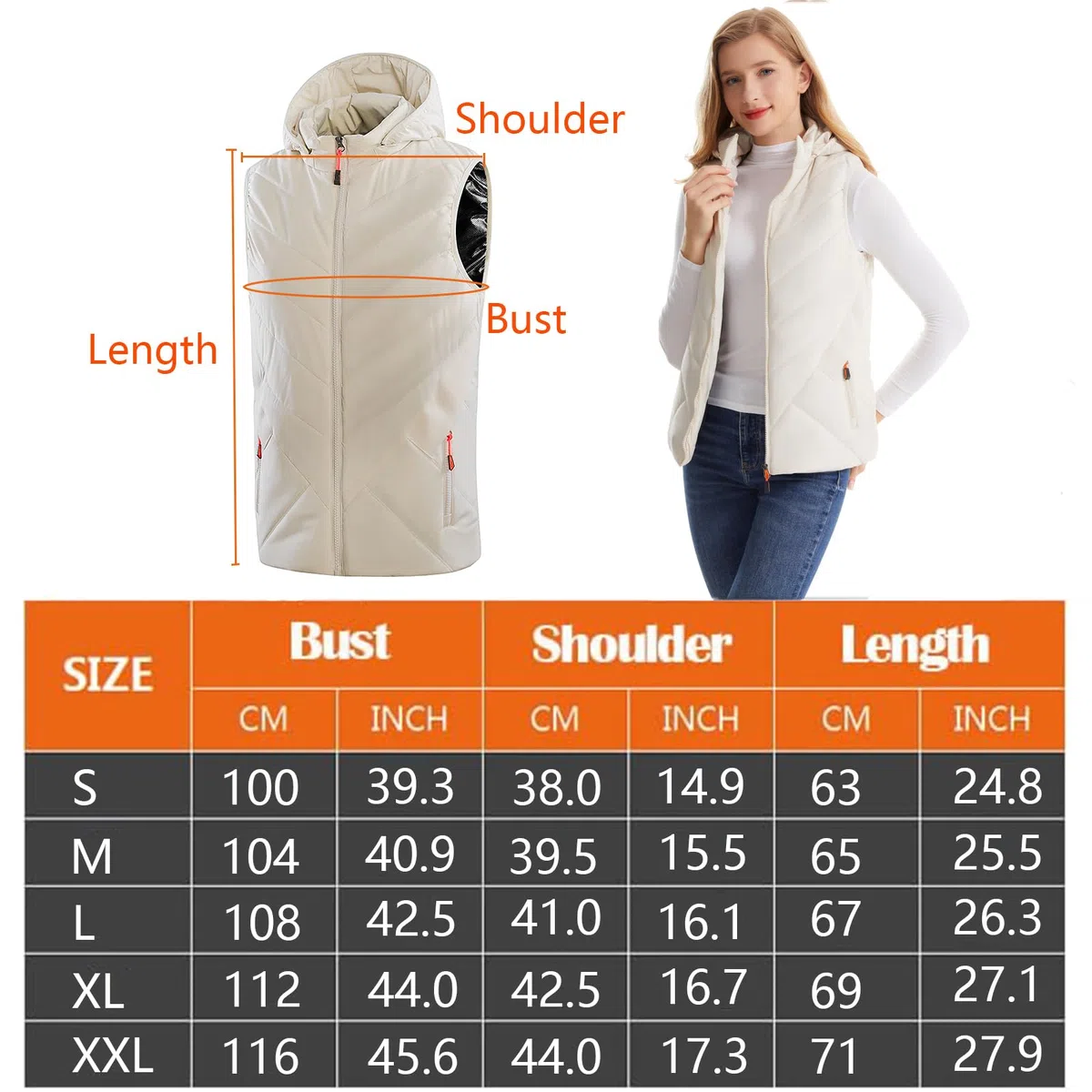 Monave Gilet riscaldato da donna, massimo comfort, riscaldato, controllo indipendente, con 11 zone di riscaldamento, la confezione non include power bank