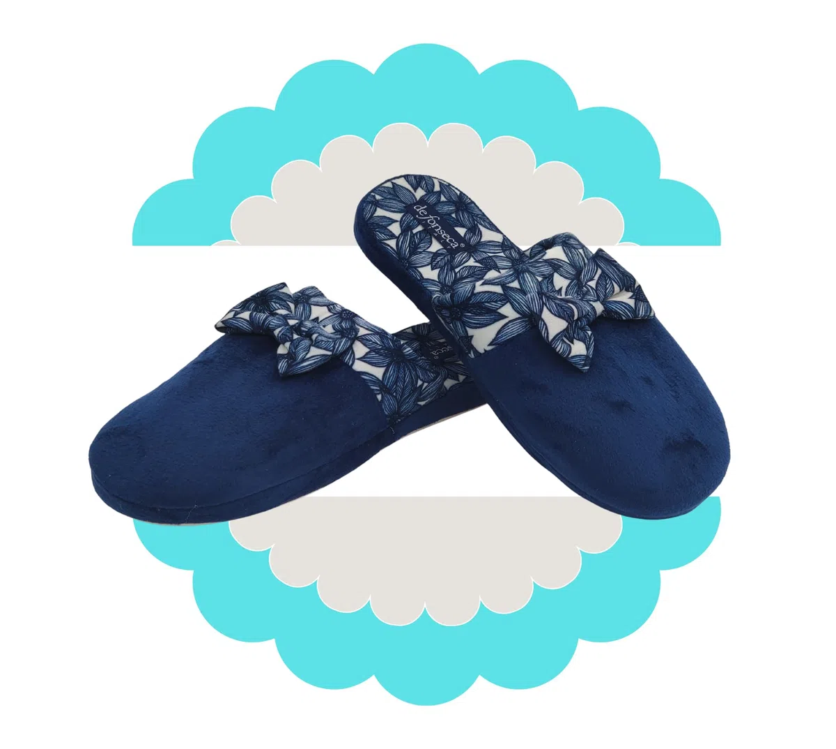 de fonseca Ciabatte alla Romana Suola in Gomma Antiscivolo, Pantofole Donna Estate Inverno in Cotone