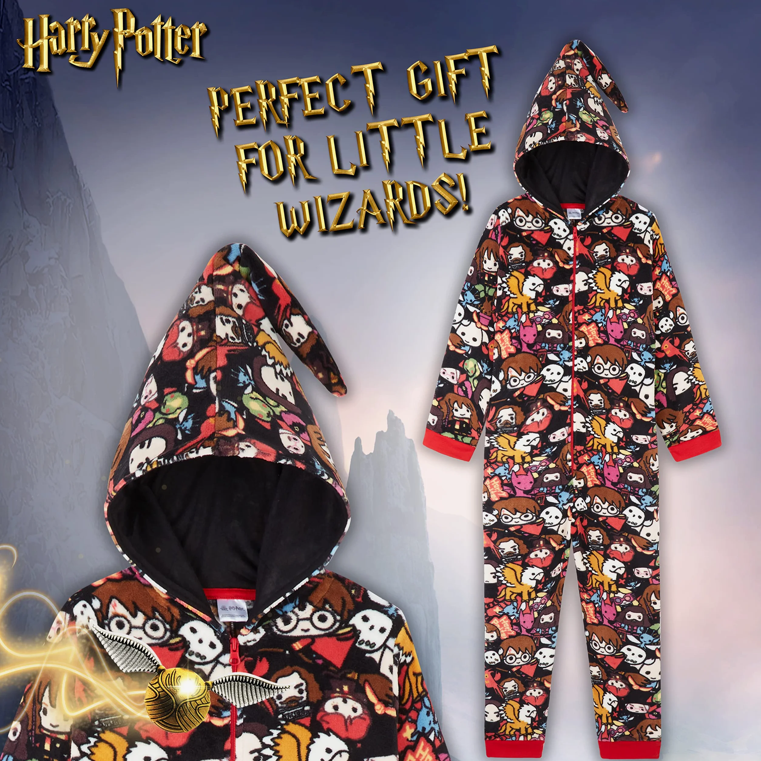 Harry Potter Pigiama Intero Bambina Pigiamone in Pile Morbido
