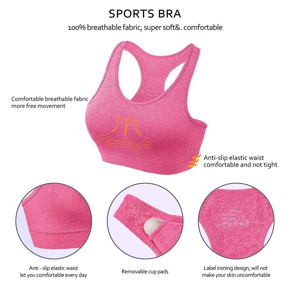 HBselect Set da Reggiseno Sportivo Donna Assorbente Reggiseno in Pizzo Bra Donna Morbido e Traspirante Reggiseno Senza Ferretto e Senza Cuciture Reggiseno Sportivo con Imbottito