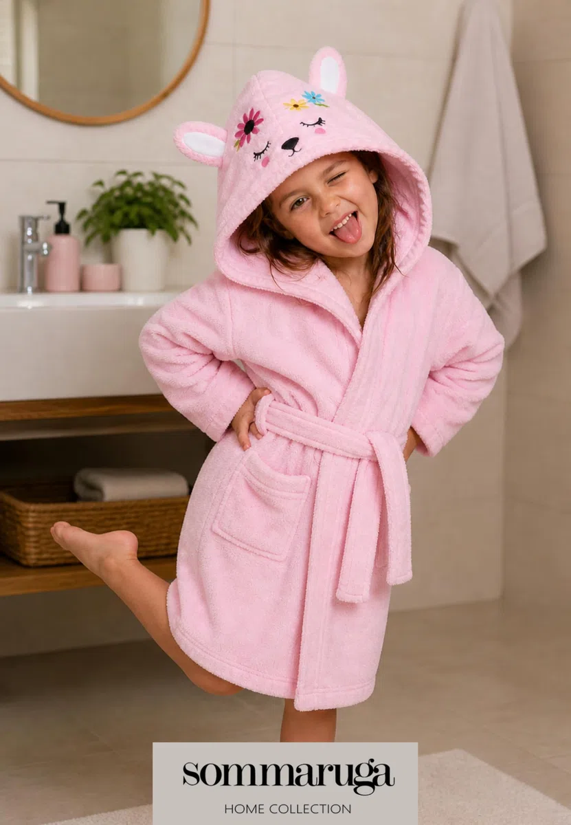 Intimitaly SOMMARUGA - Accappatoio Bambino in Spugna con Cappuccio a Forma di Animali, 100% Cotone, Spugna Morbida, per Maschio e Femmina, Taglie 3-4, 5-6, 7-8 Anni