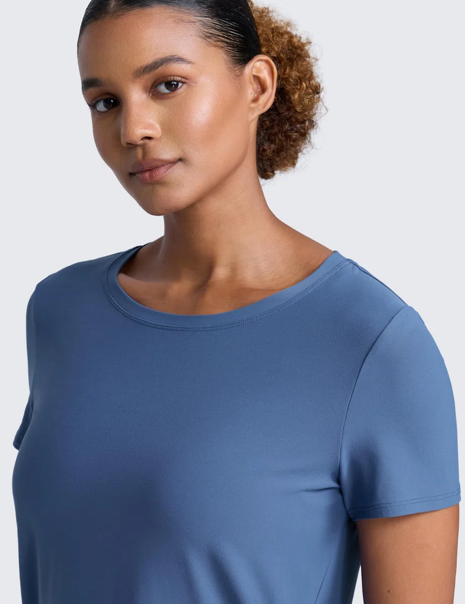 CRZ YOGA Cloudweight Maglie a Maniche Corte per Donna Top da Allenamento con Spacchi Laterali