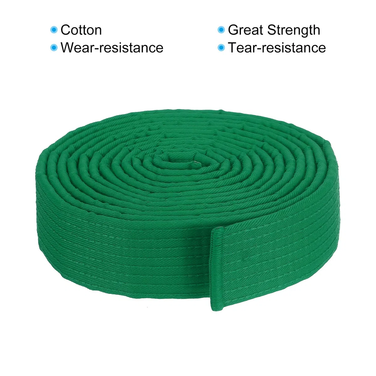 PATIKIL Cintura di Rango Colorata Taekwondo 1.6" x11.2Ft 3.4m, Cintura di Cotone per Arti Marziali Judo Karate per l'Insegnamento dell'Allenatore, Verde