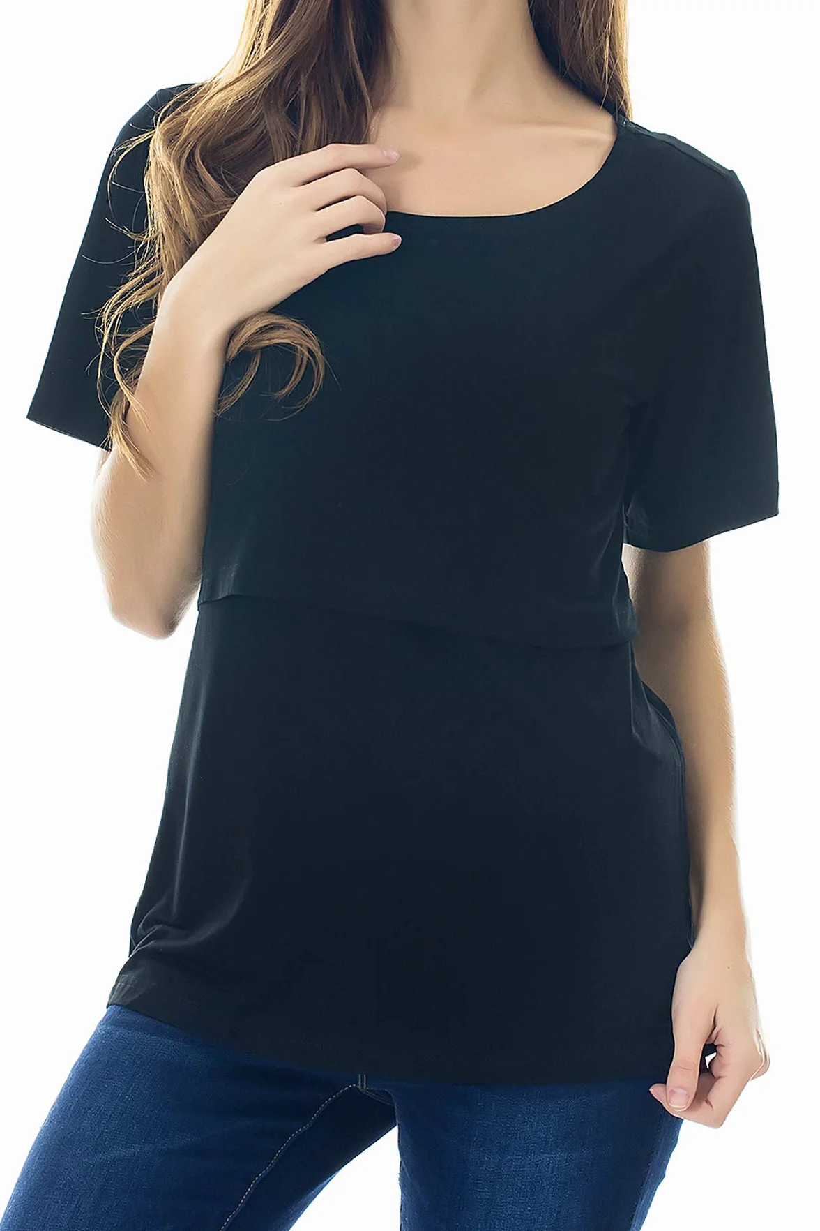 Smallshow Top per Allattamento a Maniche Corta da Donna Camicia Allattamento al Seno