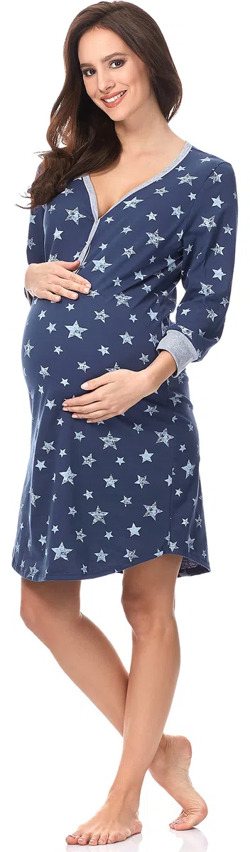 Italian Fashion Camicia da Notte Parto Ospedale | Vestaglia Donna Ospedale | Camicia da Notte Parto | Pigiama Premaman con Bottoni | Vestiti Premaman S-XXL
