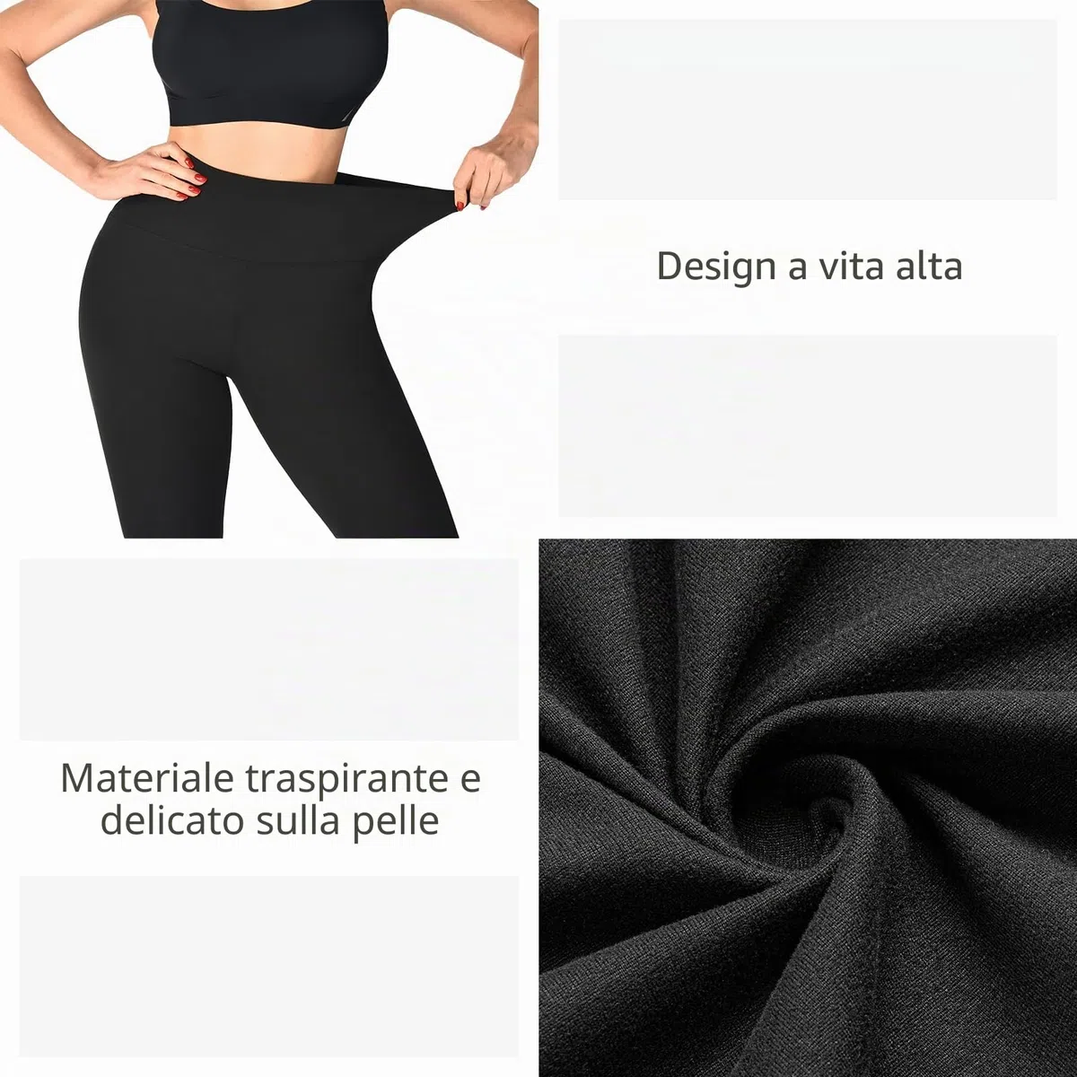 Sinophant - Leggings da donna, a vita alta, opachi, neri, per palestra, yoga, sport, confezione da 3
