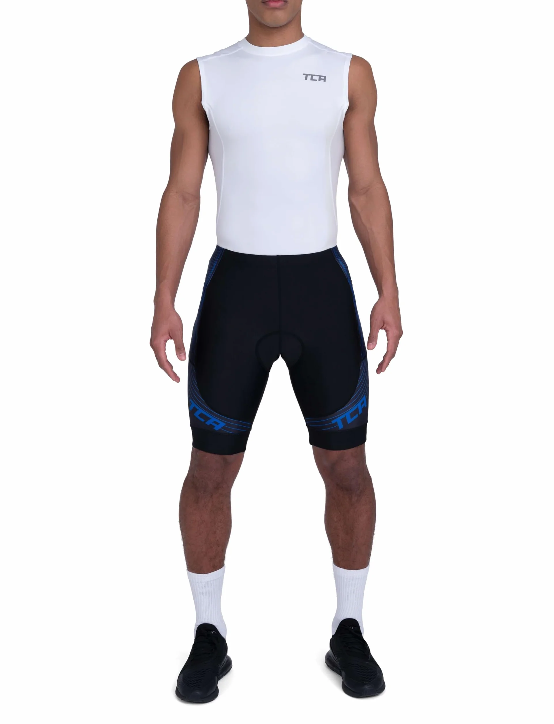TCA Pantaloncini Ciclismo Imbottiti Slipstream da Uomo, Asciugatura Rapida, Traspiranti e Anti-Scivolo con Tasca Posteriore con Zip. Ideali per Il Ciclismo