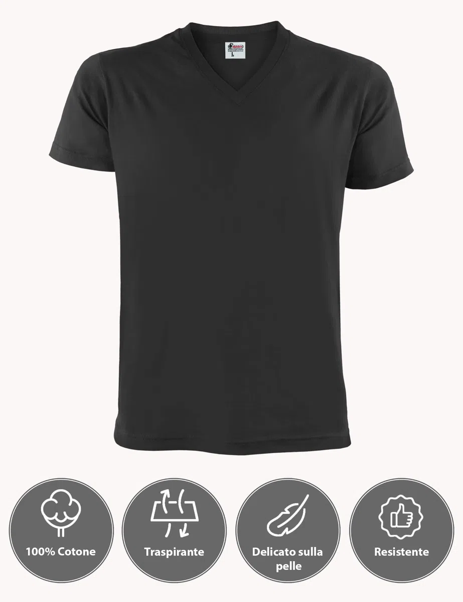 ALPIDEX T-Shirt Magliette da Uomo Confezione da 5 Scollo a V Shirt 100% Cotone Manica Corta Basic Casual Tinta Unita S M L XL XXL 3XL 4XL 5XL